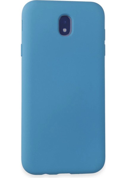 Samsung Galaxy J7 Pro / J730 Kılıf Nano Içi Kadife Silikon - Mavi