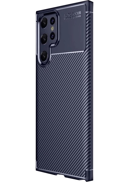 Samsung Galaxy S25 Ultra Kılıf Auto Focus Karbon Kapak - Lacivert