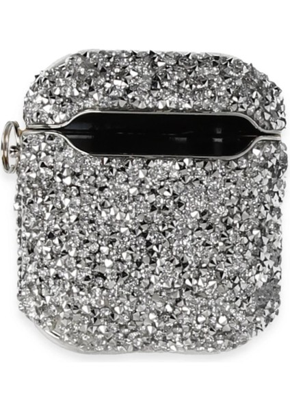 Newface Airpods 2 (2.nesil) Mira Taşlı Kılıf - Gümüş