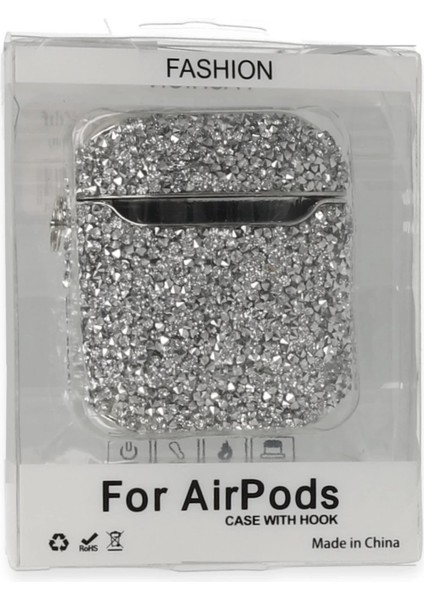 Newface Airpods 2 (2.nesil) Mira Taşlı Kılıf - Gümüş modelleri