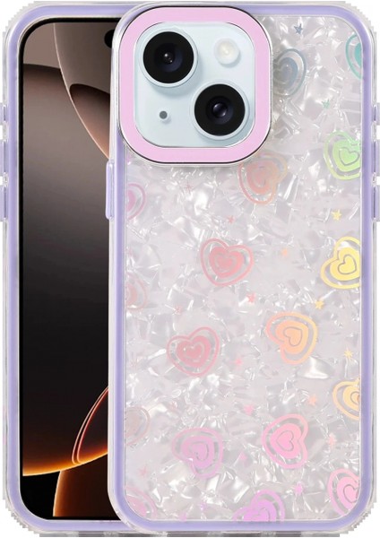 Ieg Apple iPhone 15 Lumi Desenli Kapak - Mor