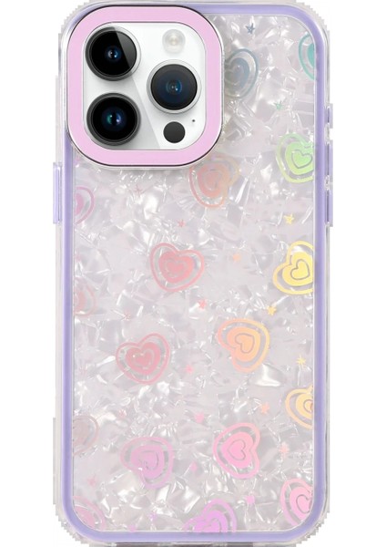 Ieg Apple iPhone 15 Lumi Desenli Kapak - Mor modelleri