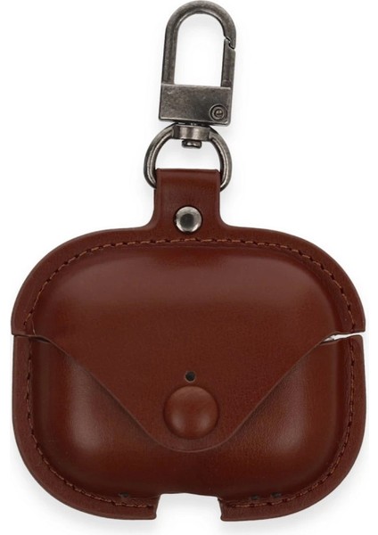 Airpods Pro 2 (2.nesil) Çanta Deri Kılıf - Kahverengi