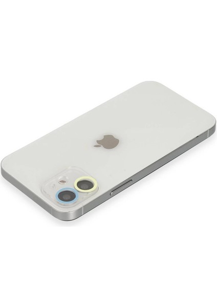 Iphone 12 Mini Renkli Kamera Lens Koruma Cam - Sarı-Mavi fiyatları