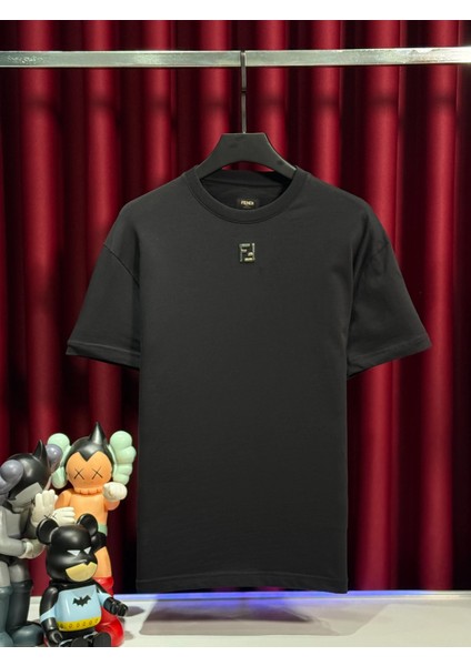 Si̇yah Erkek T-Shirt - Yeni Sezon Koleksiyonu Fendi Logo Baskılı fiyatları