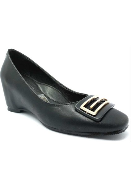 312216. Siyah Dolgu Taban Kadın Ayakkabı