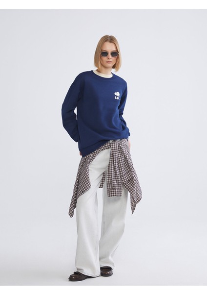 Yeni Sezon Snoopy Baskılı Oversize Kadın Kalın Sweatshirt fiyatları