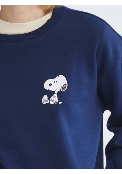 Yeni Sezon Snoopy Baskılı Oversize Kadın Kalın Sweatshirt modelleri