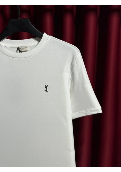 Erkek T-Shirt Beyaz Saint Laurent Konforlu Tarz Koleksiyonu fiyatları