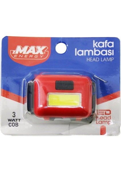 Pilli 3W Cob LED Kafa Lambası Fener 3-Kademe Işık Ayarı- Flaşör 4.5V 120LÜMEN (5358)