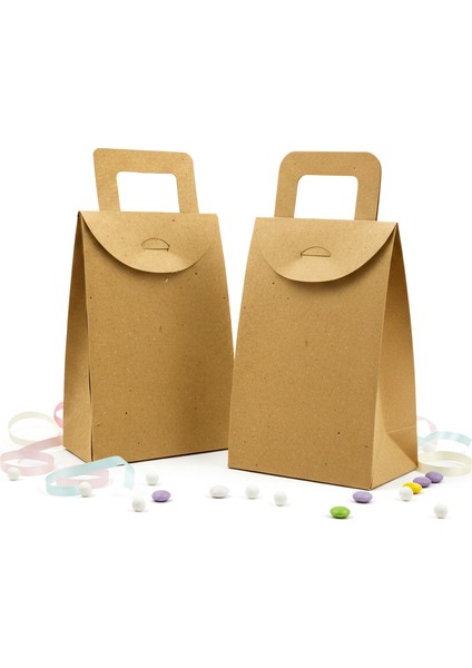 Kulplu Orta Boy Karton Çerez ve Hediye Kutusu 20 Adet