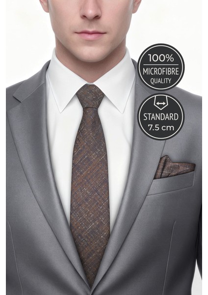 Retro Desen Bronz Kravat & Mendil fiyatları