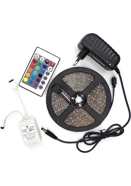 Şerit LED 5 Metre Kumandalı Animasyonlu Rgb (5358)