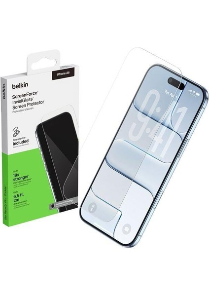 OVA237HQ Screenforce Invisiglass iPhone Air Uyumlu (Kolay Hizalama Kitli) Temperli Cam Ekran Koruyucu