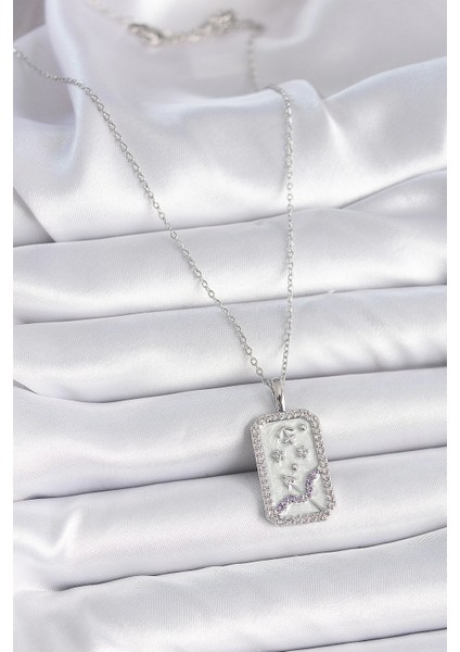 Bfs 316L Çelik Gümüş Renk Zincir Yay Burcu Zirkon Taşlı Kadın Kolye fiyatları