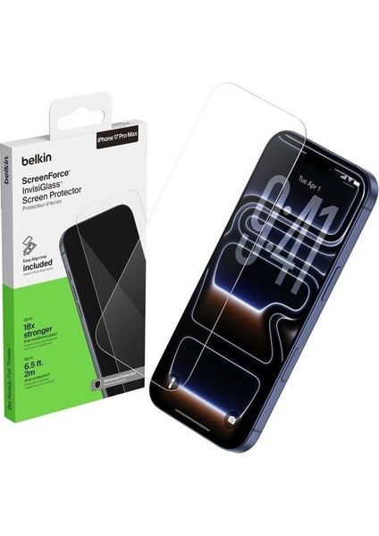OVA239HQ Screenforce Invisiglass iPhone 17 Pro Max Uyumlu (Kolay Hizalama Kitli) Temperli Cam Ekran Koruyucu