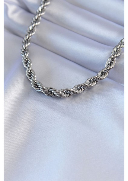 Bfs 316L Çelik Gümüş Renk Burgu Model 45 cm Kadın Kolye