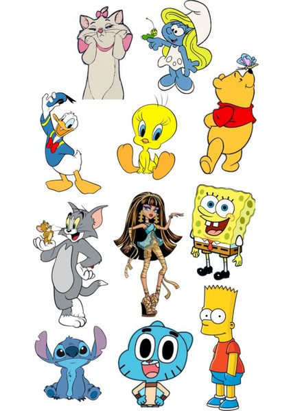 Karışık Anime Karakterler Telefon Laptop Notebook Tablet Defter Matara Stiker Etiket ST7073