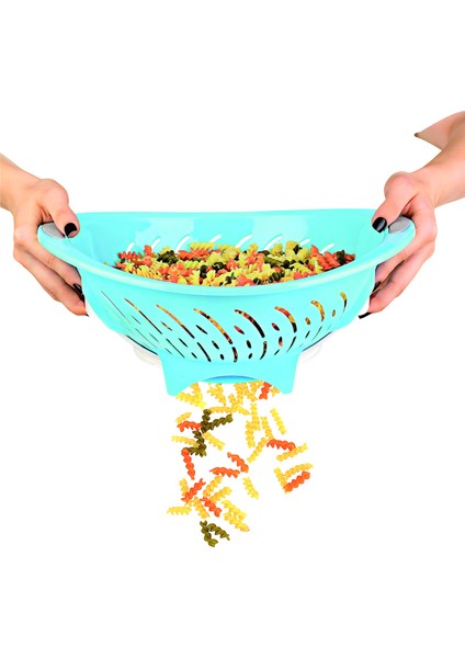 5 In 1 Pratik Hazneli Sebze Meyve Doğrayıcı + Makarna Süzgeci - Akıllı Makarna Süzgeci - 2li Set Q7U indirimleri