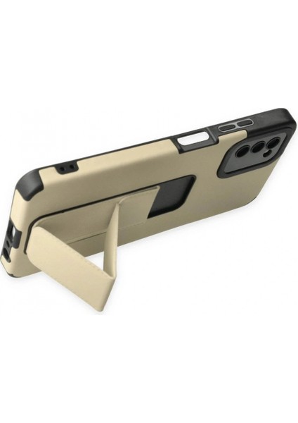 Ieg Samsung Galaxy A03S Kılıf Mega Standlı Silikon - Gold fırsatları