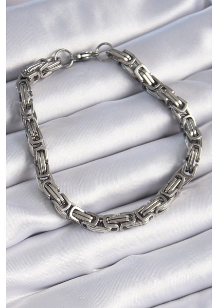 Bfs 316L Çelik Gümüş Renk Kral Zincir Model Erkek Bileklik
