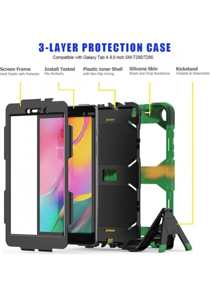 Ieg Samsung Galaxy T290 Tab A 8 Kılıf Griffin Tablet Kapak - Kamuflaj indirimleri