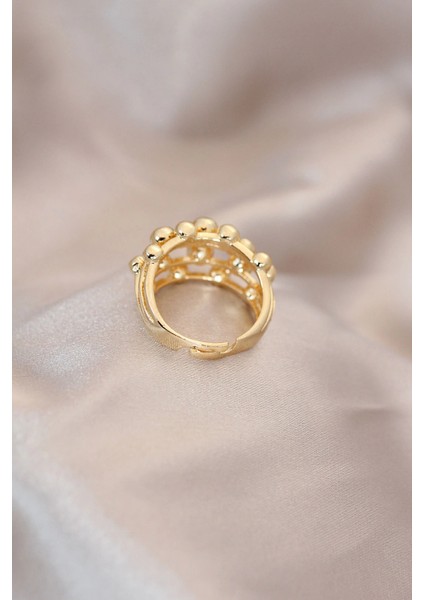 Bfs Ayarlamalı Gold Renk Metal Bombeli Boluncuk Model Yüzük fiyatları