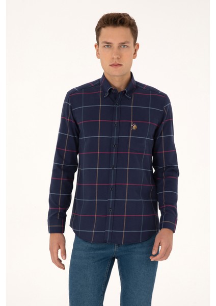 Erkek Lacivert Gömlek Desenli 50315916-VR033