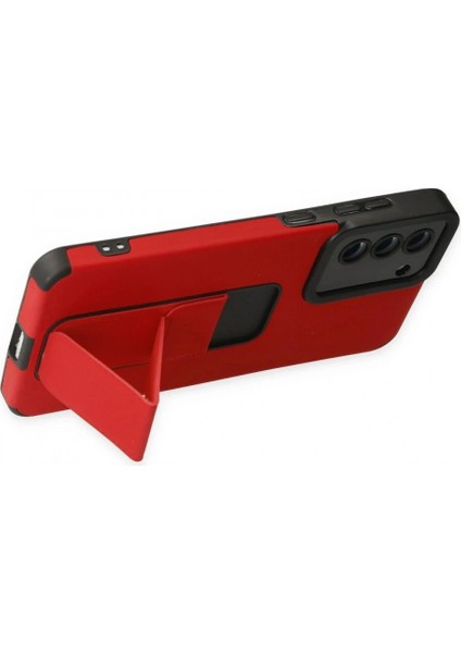 Ieg Samsung Galaxy S21 Fe Kılıf Mega Standlı Silikon - Kırmızı fırsatları