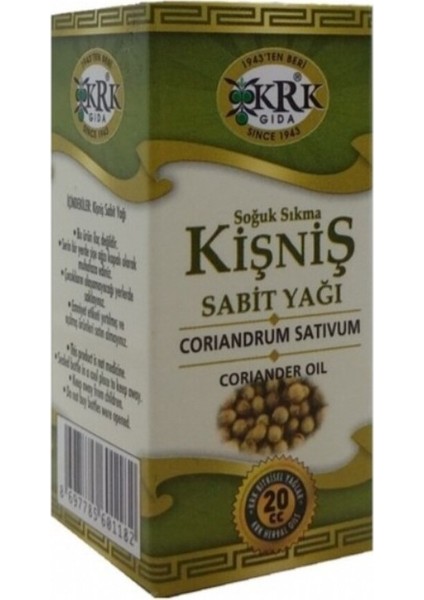 Kişniş Tohumu Yağı Soğuk Pres 20ML