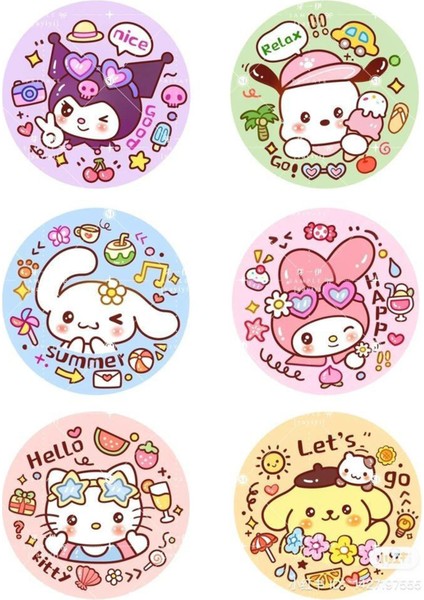 Kuromi Telefon Laptop Notebook Tablet Defter Matara Stiker Etiket ST7031