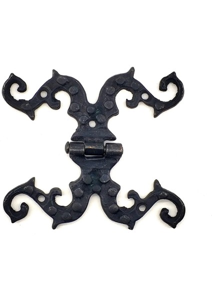 Antika Tarz Dekoratif Pirinç Süslü Menteşe - 100X90 Mm, Oksit