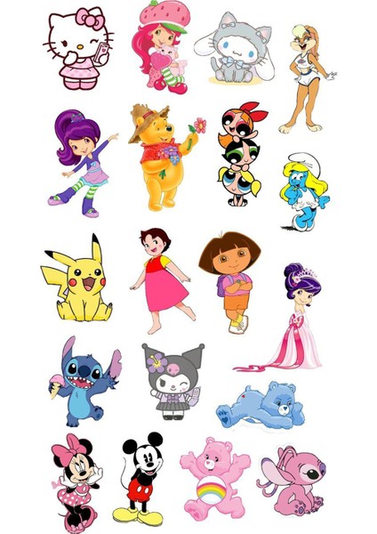 Karışık Anime Karakterler Telefon Laptop Notebook Tablet Defter Matara Stiker Etiket ST7012