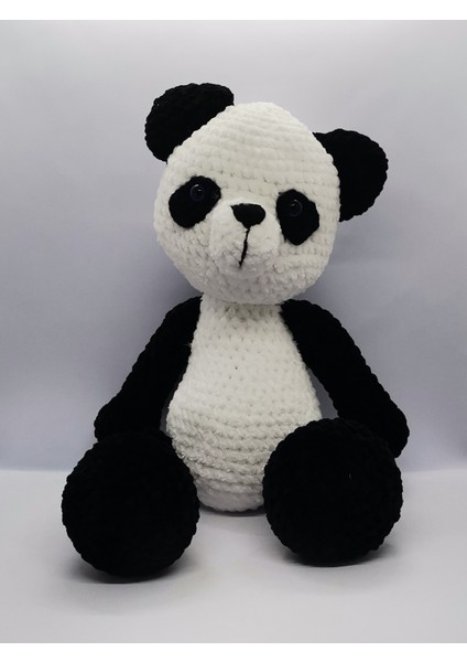 Amigurumi Sevimli Panda Oyuncak El Yapımı Örme Kadife İp 45 cm modelleri