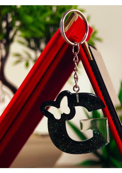 Harfli Anahtarlık Elyapımı Epoksi Anahtarlık Kişiye Özel Hediyelik Ürün Kelebek Desenli Anahtarlık Mağzamızda Tüm Harfler Mevcuttur. indirimleri