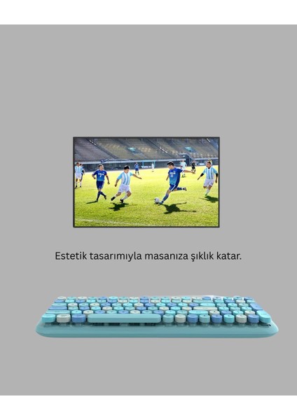 Bfs Kablosuz Retro Klavye ve Mouse Seti – 104 Tuşlu Sevimli Tasarım fırsatları