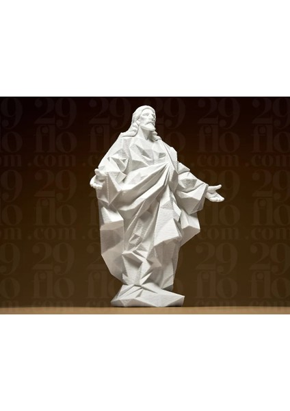 Geometrik Isa Heykeli | Dekoratif Dini Figür | Masa ve Raf Süsü | 15CM fiyatları