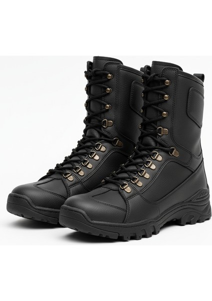 Strike Bağcıklı Günlük Erkek Askeri Postal Bot Siyah