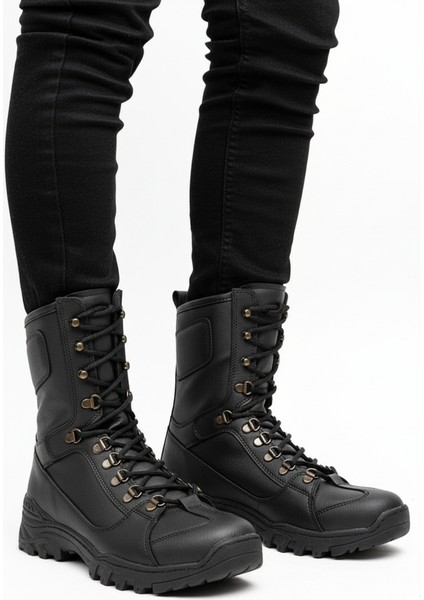 Strike Bağcıklı Günlük Erkek Askeri Postal Bot Siyah