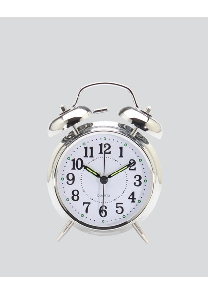 Bfs Dekoratif Gümüş Işıklı Alarmlı Masa Saati Sessiz Mekanizma fiyatları