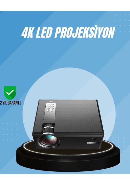 Bfs Yüksek Parlaklıkta Projeksiyon Cihazı – 1080P Destekli, Taşınabilir Ev Sineması Sistemi