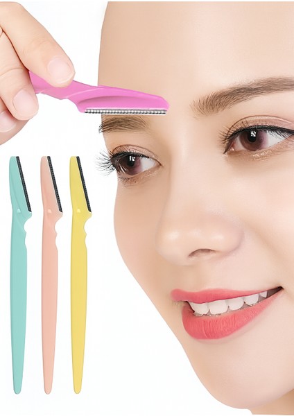 3'lü Yüz Jilet ve Kaş Usturası, Kadın Epilasyon, Bıyık Alma Düzeltici Ustura Seti (5 Paket, 15 Adet) modelleri