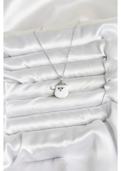 Bfs 316L Çelik Zincir Gümüş Renk Şapkalı Kardan Adam Kafası Model Yılbaşı Temalı Kadın Kolye fiyatları