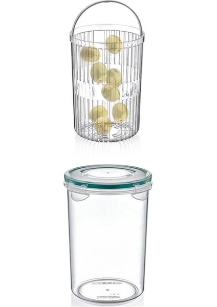 Zeytin Turşu Sebze Yıkama Kutusu Klipsli Kapaklı Saklama Kabı