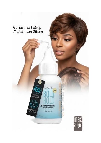 Bfs Protez Saç Yapıştırıcı - Peruk ve Keratin Kaynak Saç Için Görünmez ve Uzun Süreli Yapıştırıcı Bold Hold