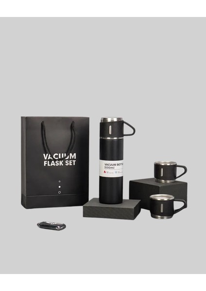 Bfs 500 ml Isı Korumalı Çelik Termos ve Bardak Seti | Silikon Tabanlı, Şık ve Pratik fiyatları