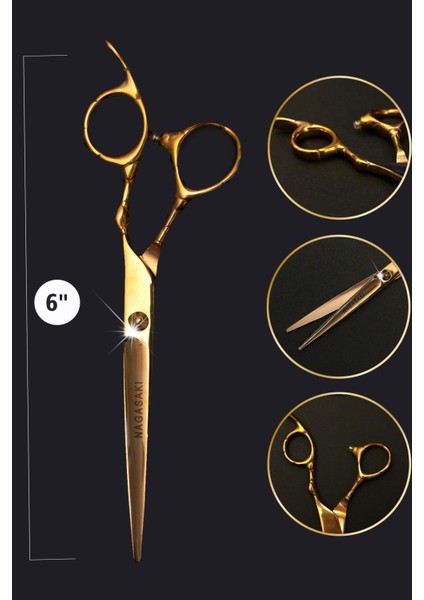 profesyonel Kullanım- Kuaför Saç Kesim Makası 6" (Inç) 75 Numara