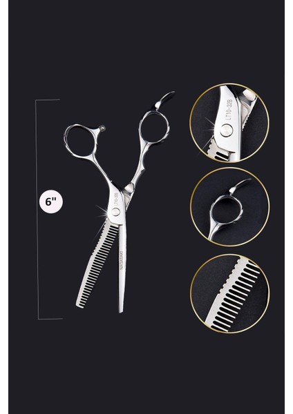 profesyonel Kullanım- Kuaför Saç Efile Makası 12 Numara 6 Inç