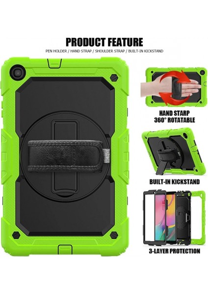 Ieg Samsung Galaxy T510 Tab A 10.1 Kılıf Pars Tablet Kapak - Yeşil indirimleri