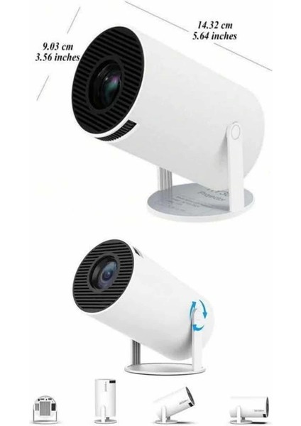 Bfs Ayaklı Projeksiyon Taşınabilir Mini Projektör Sinema Projektörü Android